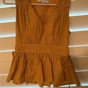 HUNTER BELL Mustard Yellow Peplum Blouse